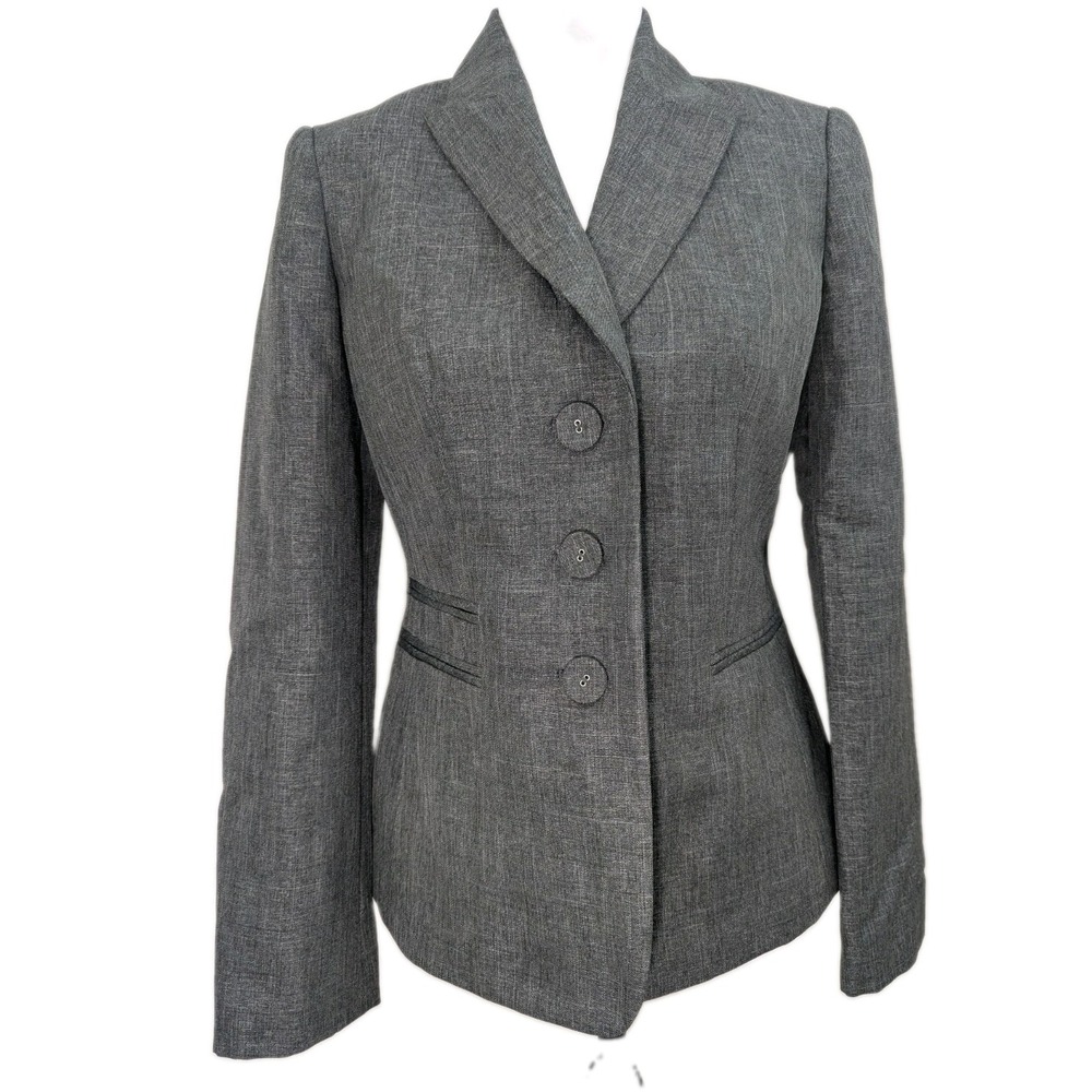 Evan Picone Gray Texture Blazer Women's Size 4